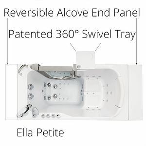 Ella's Bubbles Petite 28"x52" Acrylic Walk-In Bathtub with 5 Piece Fast Fill Faucet