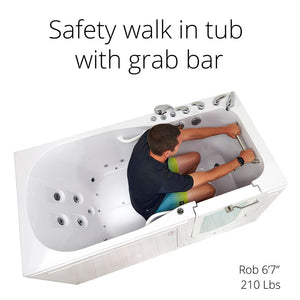 Ella's Bubbles ShaK Model 36"x72" Acrylic Air and Hydro Massage with Independent Foot Massage Walk-In Bathtub with 5 Piece Fast Fill FaucetT OA3672