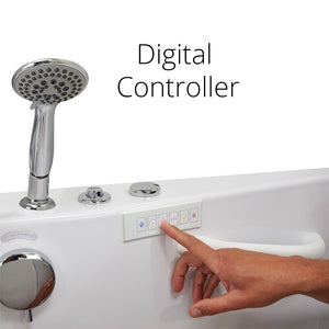 Ella's Bubbles ShaK Model 36"x72" Acrylic Air and Hydro Massage with Independent Foot Massage Walk-In Bathtub with 5 Piece Fast Fill FaucetT OA3672