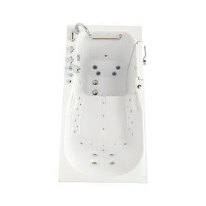 Ella's Bubbles ShaK Model 36"x72" Acrylic Air and Hydro Massage with Independent Foot Massage Walk-In Bathtub with 5 Piece Fast Fill FaucetT OA3672