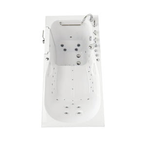 Ella's Bubbles ShaK Model 36"x72" Acrylic Air and Hydro Massage with Independent Foot Massage Walk-In Bathtub with 5 Piece Fast Fill FaucetT OA3672