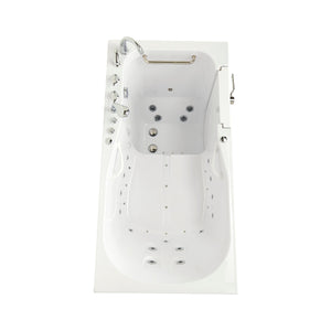 Ella's Bubbles ShaK Model 36"x72" Acrylic Air and Hydro Massage with Independent Foot Massage Walk-In Bathtub with 5 Piece Fast Fill FaucetT OA3672