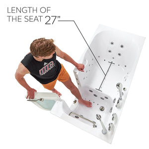 Ella's Bubbles ShaK Model 36"x72" Acrylic Air and Hydro Massage with Independent Foot Massage Walk-In Bathtub with 5 Piece Fast Fill FaucetT OA3672