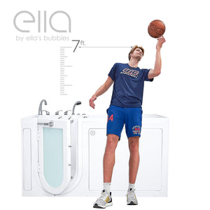 Ella's Bubbles ShaK Model 36"x72" Acrylic Air and Hydro Massage with Independent Foot Massage Walk-In Bathtub with 5 Piece Fast Fill FaucetT OA3672