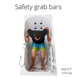 Ella's Bubbles ShaK Model 36"x72" Acrylic Air and Hydro Massage with Independent Foot Massage Walk-In Bathtub with 5 Piece Fast Fill FaucetT OA3672