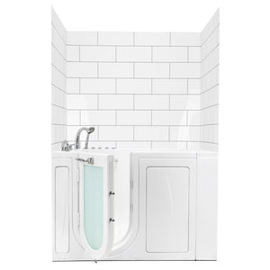 Ella's Bubbles Subway 6″ x 16″ – CNC Engravement Pattern in Acrylic, 3-Panel Walk In Tub Wall Surround Kit 40″x48″x60″ 4PFWS-SUB