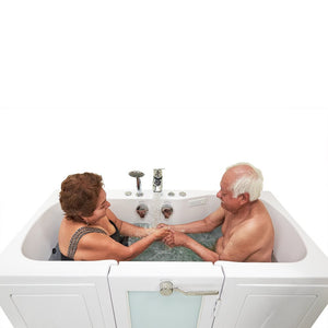 Ella's Bubbles Tub4Two 32"x60" Hydro + Air Massage with Independent Foot Massage Acrylic Two Seat Walk in Tub TO2SA3260