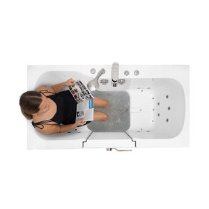 Ella's Bubbles Tub4Two 32"x60" Hydro + Air Massage with Independent Foot Massage Acrylic Two Seat Walk in Tub TO2SA3260