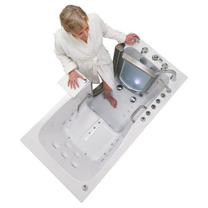 Ella's Bubbles Ultimate 30"x60" Acrylic Air and Hydro Massage + Independent Foot Massage Walk-In-Bathtub, 5 Piece Fast Fill Faucet, 2" Dual Drain HHA321