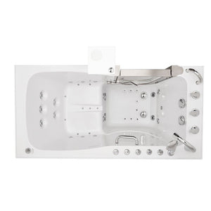 Ella's Bubbles Ultimate 30"x60" Acrylic Air and Hydro Massage + Independent Foot Massage Walk-In-Bathtub, 5 Piece Fast Fill Faucet, 2" Dual Drain HHA321