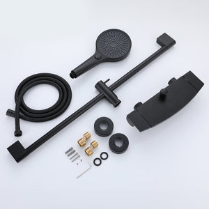 Ella's Bubbles Waterfall Bathtub Faucet Wall Mount with 24″ Slider and Hand Held Shower WMF