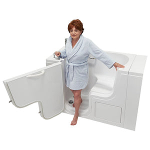 Ella's Bubbles Wheelchair Transfer 26"x52" Acrylic Walk-In Bathtub with Outward Swing Door, 2 Piece Fast Fill Faucet, 2" Dual Drain OLA2652