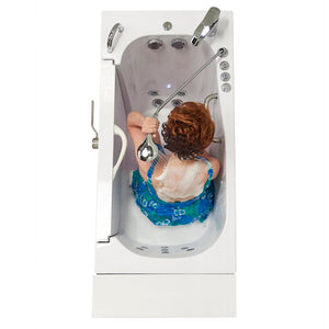 Ella's Bubbles Wheelchair Transfer 26"x52" Acrylic Walk-In Bathtub with Outward Swing Door, 2 Piece Fast Fill Faucet, 2" Dual Drain OLA2652