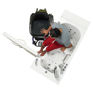 Ella's Bubbles Wheelchair Transfer 26"x52" Acrylic Walk-In Bathtub with Outward Swing Door, 2 Piece Fast Fill Faucet, 2" Dual Drain OLA2652