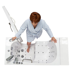 Ella's Bubbles Wheelchair Transfer 26"x52" Acrylic Walk-In Bathtub with Outward Swing Door, 2 Piece Fast Fill Faucet, 2" Dual Drain OLA2652