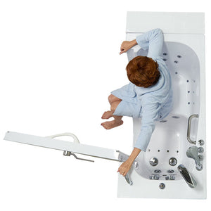 Ella's Bubbles Wheelchair Transfer 26"x52" Acrylic Walk-In Bathtub with Outward Swing Door, 2 Piece Fast Fill Faucet, 2" Dual Drain OLA2652