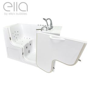 Ella's Bubbles Wheelchair Transfer 32"x52" Acrylic Walk-In Bathtub with Swing Door, 5 Piece Fast Fill Faucet, 2" Dual Drain OLA3252