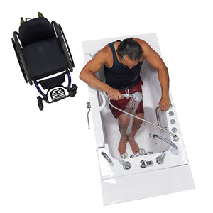 Ella's Bubbles Wheelchair Transfer 32"x52" Acrylic Walk-In Bathtub with Swing Door, 5 Piece Fast Fill Faucet, 2" Dual Drain OLA3252