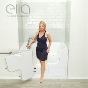 Ella's Bubbles Wheelchair Transfer XXXL 36"x55" Acrylic Walk-In Bathtub with 5 Piece Fast Fill Faucet