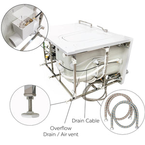 Ella's Bubbles Zen 30″x52″ Acrylic Hydro Inward Swing Door Massage Walk in Tub EZ3052