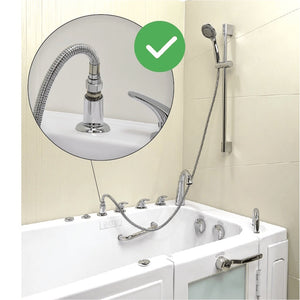Ellas's Bubbles Leak Elimination Kit for Pull Out Hand Showers (5′ Hose with Barrel Connector) LEAK-ELIM