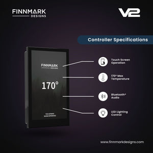 Finnmark V2LCDC-W V2 LCD Touchscreen IR Sauna Control with WiFi