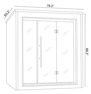 Golden Designs Bergen 6 Person Outdoor-Indoor Traditional Sauna Canadian Red Cedar Interior GDI-8206-01