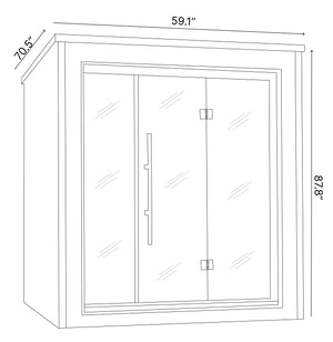 Golden Designs Nora 2 Person Outdoor-Indoor PureTech Hybrid Full Spectrum Sauna Canadian Red Cedar Interior GDI-8222-01