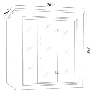 Golden Designs Visby 3 Person Outdoor-Indoor PureTech Hybrid Full Spectrum Sauna Canadian Red Cedar Interior GDI-8223-01