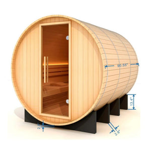 Golden Designs "Klosters" 6 Person Barrel Traditional Sauna - Pacific Cedar GDI-B006-01