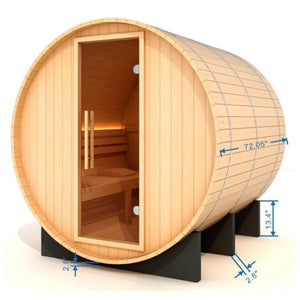 Golden Designs "Zurich" 4 Person Barrel with Bronze Privacy View - Traditional Sauna - Pacific Cedar GDI-B024-01