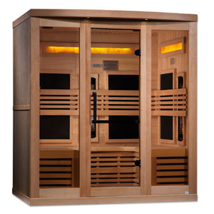 Golden Designs 6-Person Full Spectrum PureTech Near Zero EMF FAR Infrared Sauna with Himalayan Salt Bar (Canadian Hemlock) GDI-8260-01