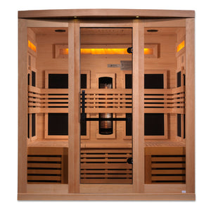 Golden Designs 6-Person Full Spectrum PureTech Near Zero EMF FAR Infrared Sauna with Himalayan Salt Bar (Canadian Hemlock) GDI-8260-01