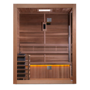 Golden Designs "Hanko Edition" 2-3 Person Traditional Steam Sauna Canadian Red Cedar Interior GDI-7202-01