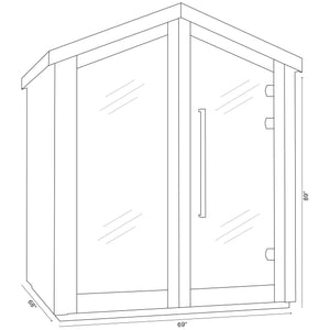 Golden Designs Loviisa 3 Person Hybrid (PureTech Full Spectrum IR or Traditional Stove) Outdoor Sauna (GDI-8523-01) - Canadian Red Cedar Interior