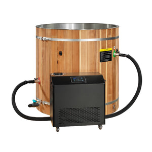 Golden Design Dynamic Cold Therapy Cedar Barrel Spa – Stainless Steel (Tub Only) DCT-B-042-SSPC-34