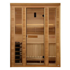 Golden Designs 2025 Andermatt Edition 3 Person Traditional Steam Sauna Pacific Premium Clear Cedar GDI-7030-01