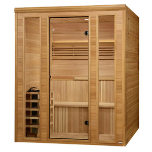 Golden Designs 2025 Engelberg Edition 6 Person Traditional Steam Sauna - Pacific Premium Clear Cedar GDI-7060-01