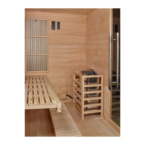 Golden Designs 2025 Soria 3 Person Hybrid Sauna (Indoor) Full Spectrum and Harvia Traditional Stove GDI-8330-01