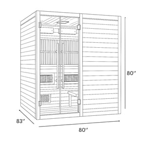 Golden Designs 2025 Toledo 6 Person Hybrid Sauna (Indoor) Full Spectrum and Harvia Traditional Stove GDI-8360-01