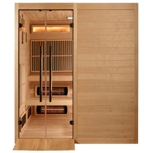 Golden Designs 2025 Toledo 6 Person Hybrid Sauna (Indoor) Full Spectrum and Harvia Traditional Stove GDI-8360-01