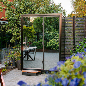 Haljas Hele Nano Up to 2 Person Outdoor Sauna House for Electric Heaters HNSTAE