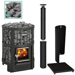Harvia Legend 150 BK Pkg 16kW Wood-Burning Sauna Stove Package LGND-PKG-BK