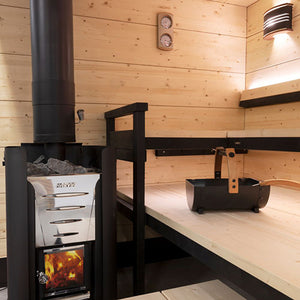 Harvia Sauna Wood Stove Chimney Kit, 1500mm, Black Steel WHP1500M