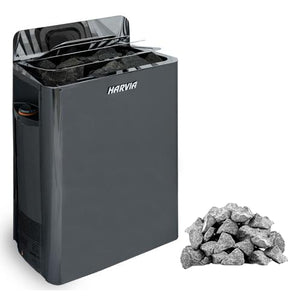 Harvia The Wall Series 8-kW Black Sauna Heater Package with Built-In Controls, Model SW80 129340