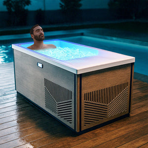 Anzzi Iroquois 67 in. 1-Person Mono-Jet All-in-One Cold Plunge Ice Bath/Hot Tub with Built-in Chiller/Heater in Chestnut CP-CH6732N
