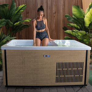 Anzzi Iroquois 67 in. 1-Person Mono-Jet All-in-One Cold Plunge Ice Bath/Hot Tub with Built-in Chiller/Heater in Chestnut CP-CH6732N