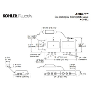 Kohler Anthem 6-Port Digital Thermostatic Valve K-28212