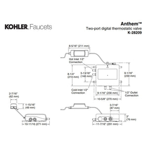 Kohler Anthem, 2-port Digital Thermostatic Valve K-28209