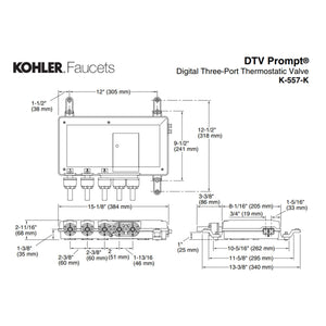 Kohler DTV Prompt, 3-Port Digital Thermostatic Valve K-557-K-NA